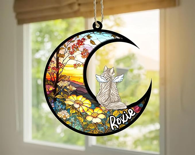 Cat Memorial Suncatcher - Custom Chantilly 01