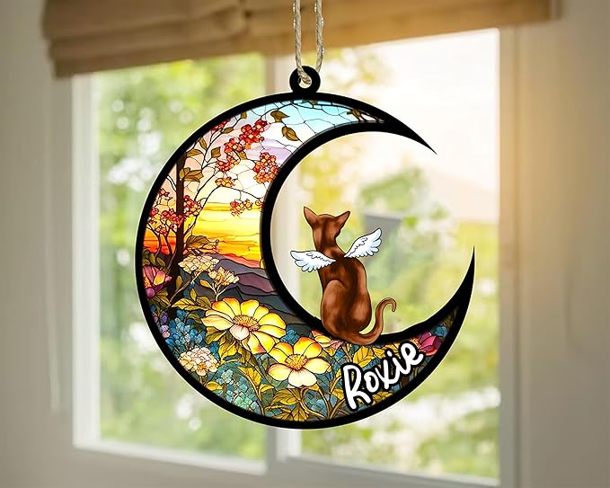 Cat Memorial Suncatcher - Custom Abyssinian 03
