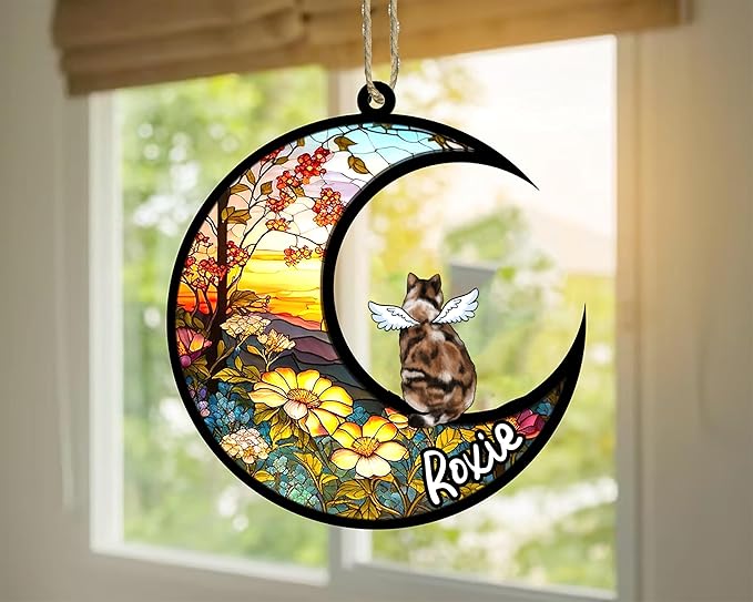 Cat Memorial Suncatcher - Custom Calico 01