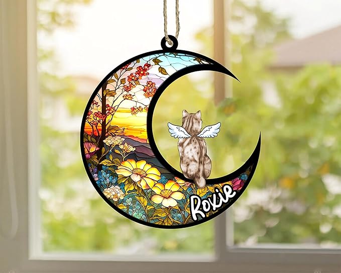 Cat Memorial Suncatcher - Custom American Bobtail 02