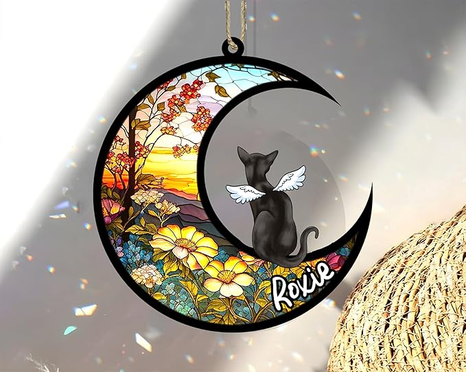 Cat Memorial Suncatcher - Custom Abyssinian 02