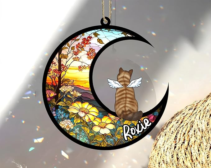 Cat Memorial Suncatcher - Custom British Shorthair 04