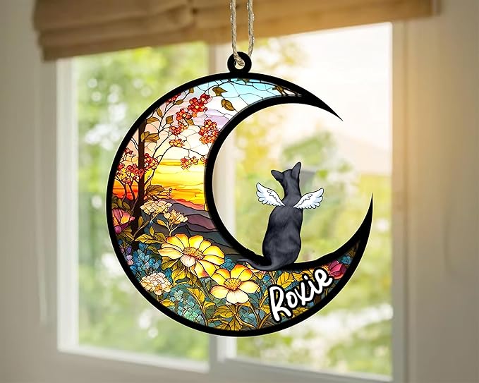 Cat Memorial Suncatcher - Custom Oriental Shorthair 01