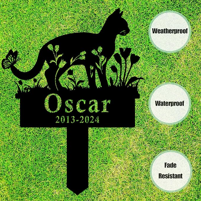 Custom Pet Cat Memorial Grave Marker
